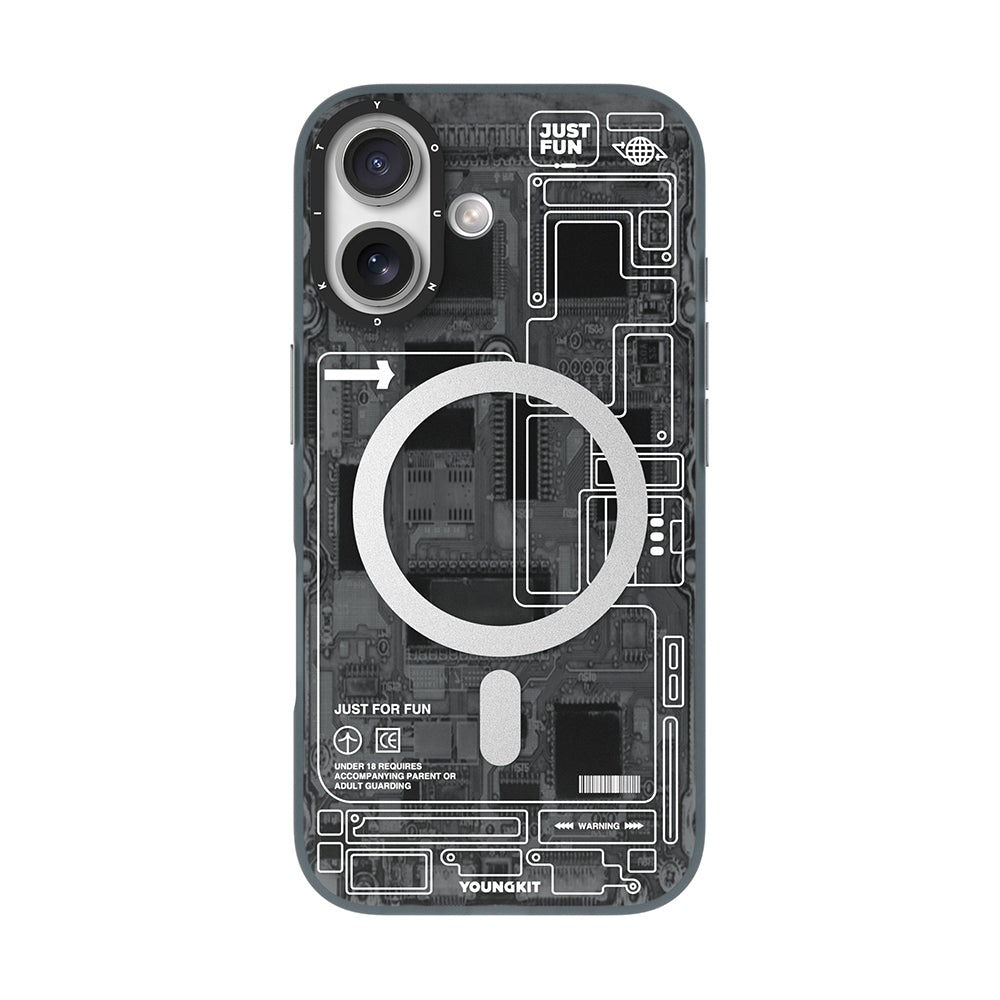 Youngkit Technology Serisi iPhone 17 M-safe Şarj Özellikli Kamera Denetim Butonlu Kılıf Youngkit Technology Serisi iPhone 17 M-safe Şarj Özellikli Kamera Denetim Butonlu Kılıf